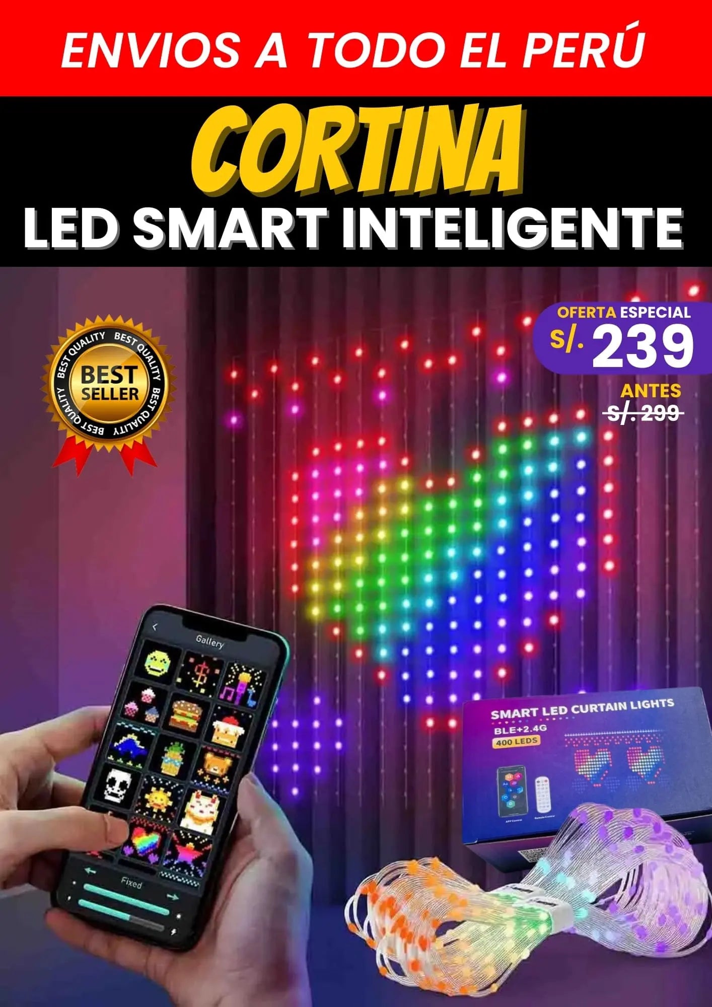 Cortina LED Smart Inteligente✨