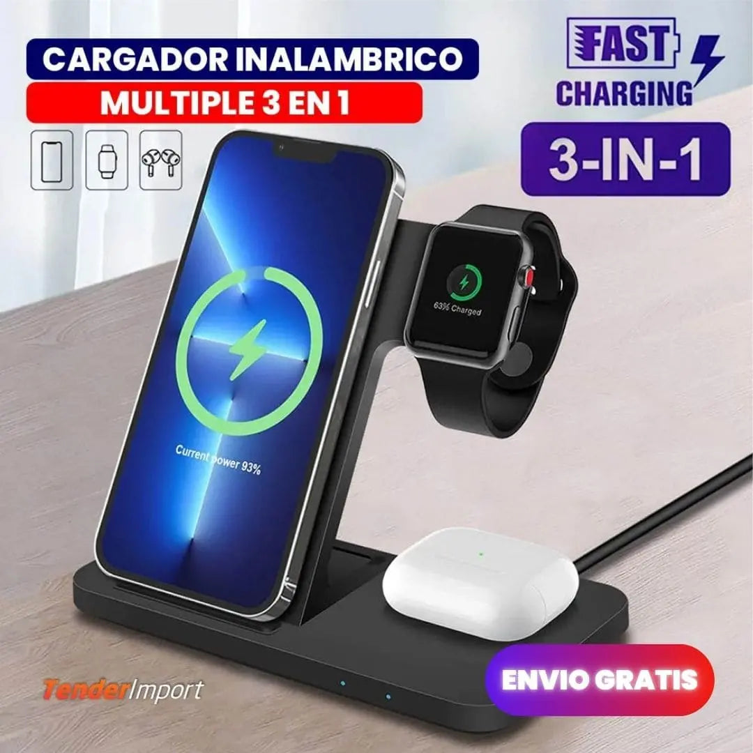 TripleCharger™ Cargador Inalámbrico 3 en 1