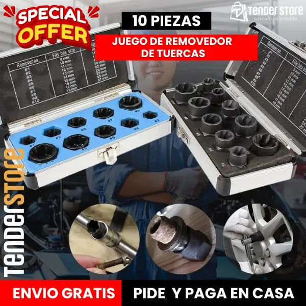 Extractor de Tuercas PRO 10Pcs
