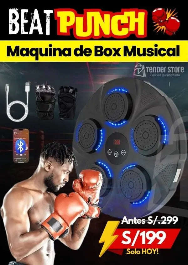BeatPunch™ Maquina de Boxeo Musical PRO + Guantes🥊🎶