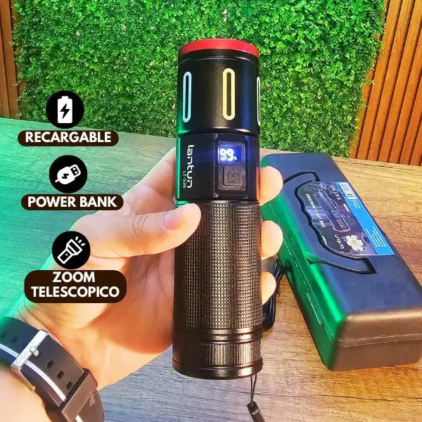 Linterna Telescopica SuperPotente🔦 Power Bank🔋