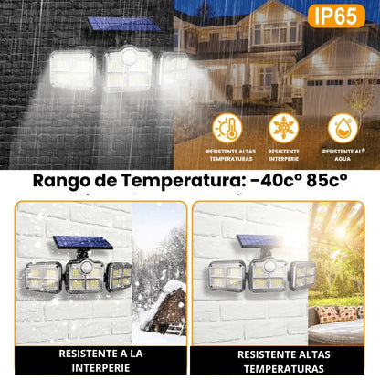 REFLECTOR SOLAR 3 CABEZALES CON SENSOR🌤️